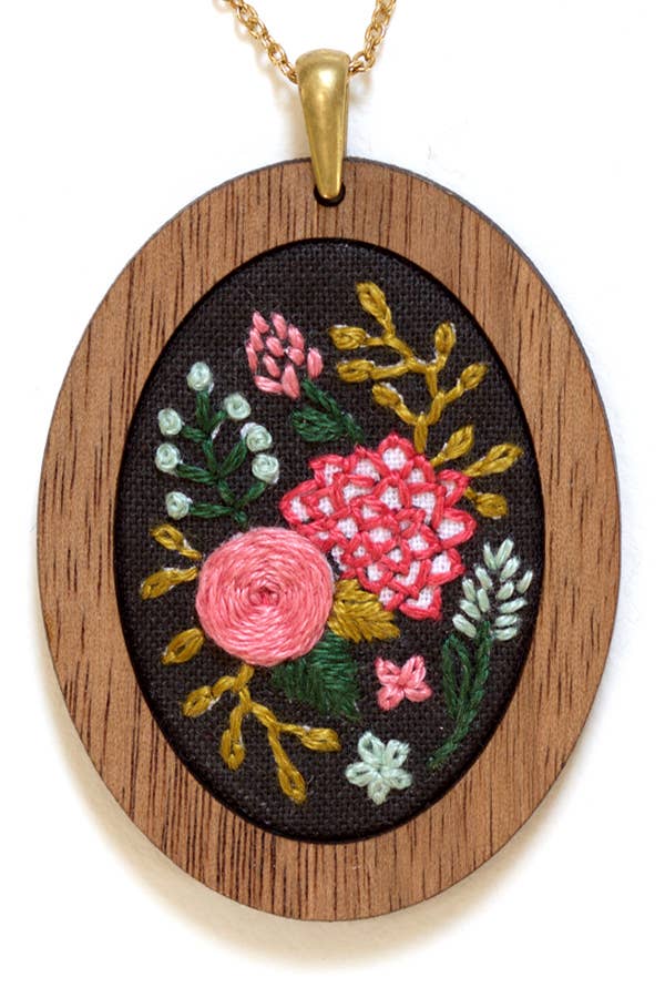 Embroidery Necklace Kit: Wildflowers