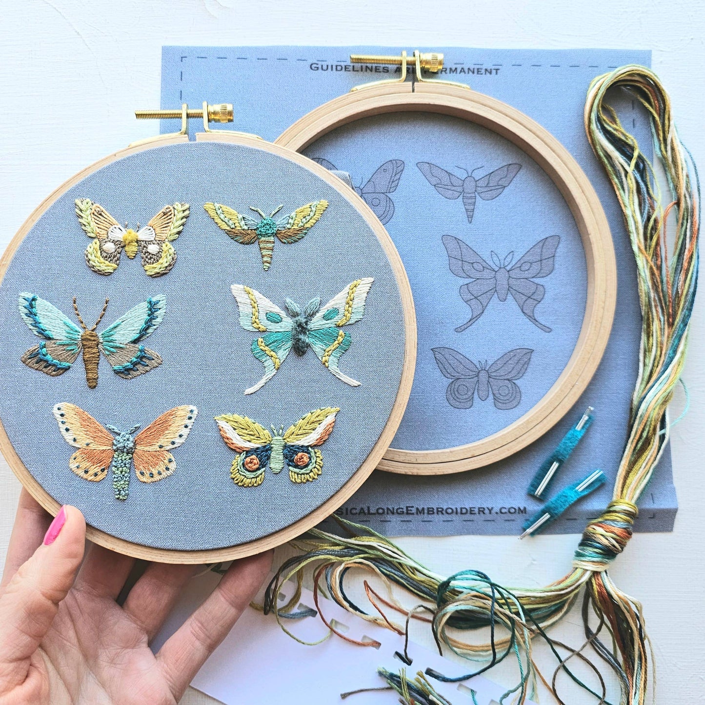 Embroidery Kit: Moths