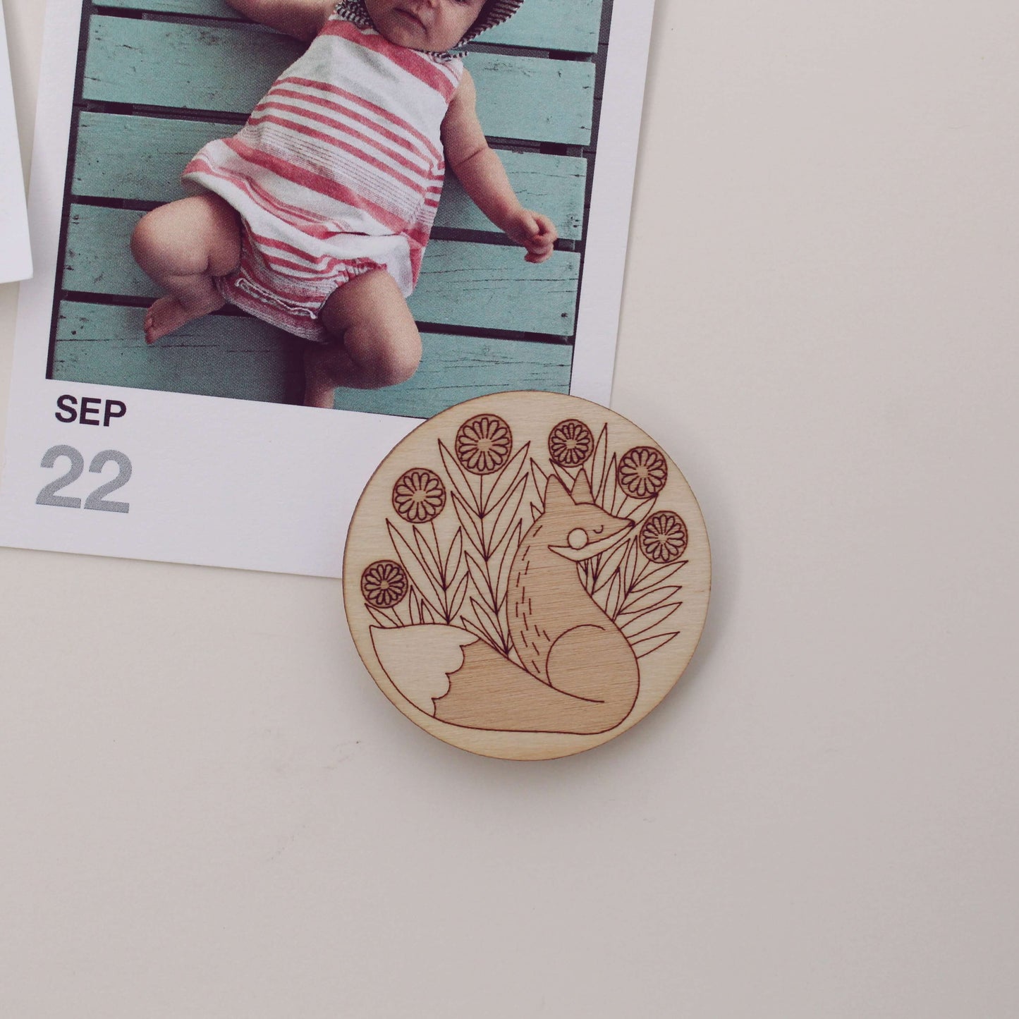 Laser Cut Wood Magnets: Woodland Fox + Snail