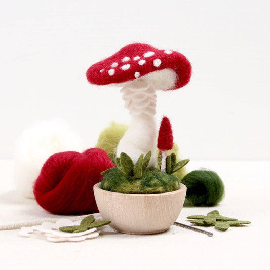 Needle Felting Kit: Red Mushroom