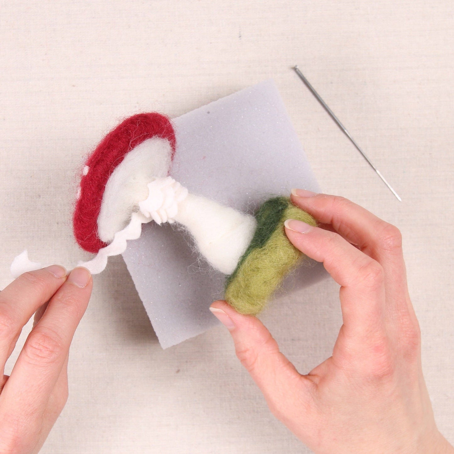 Needle Felting Kit: Red Mushroom