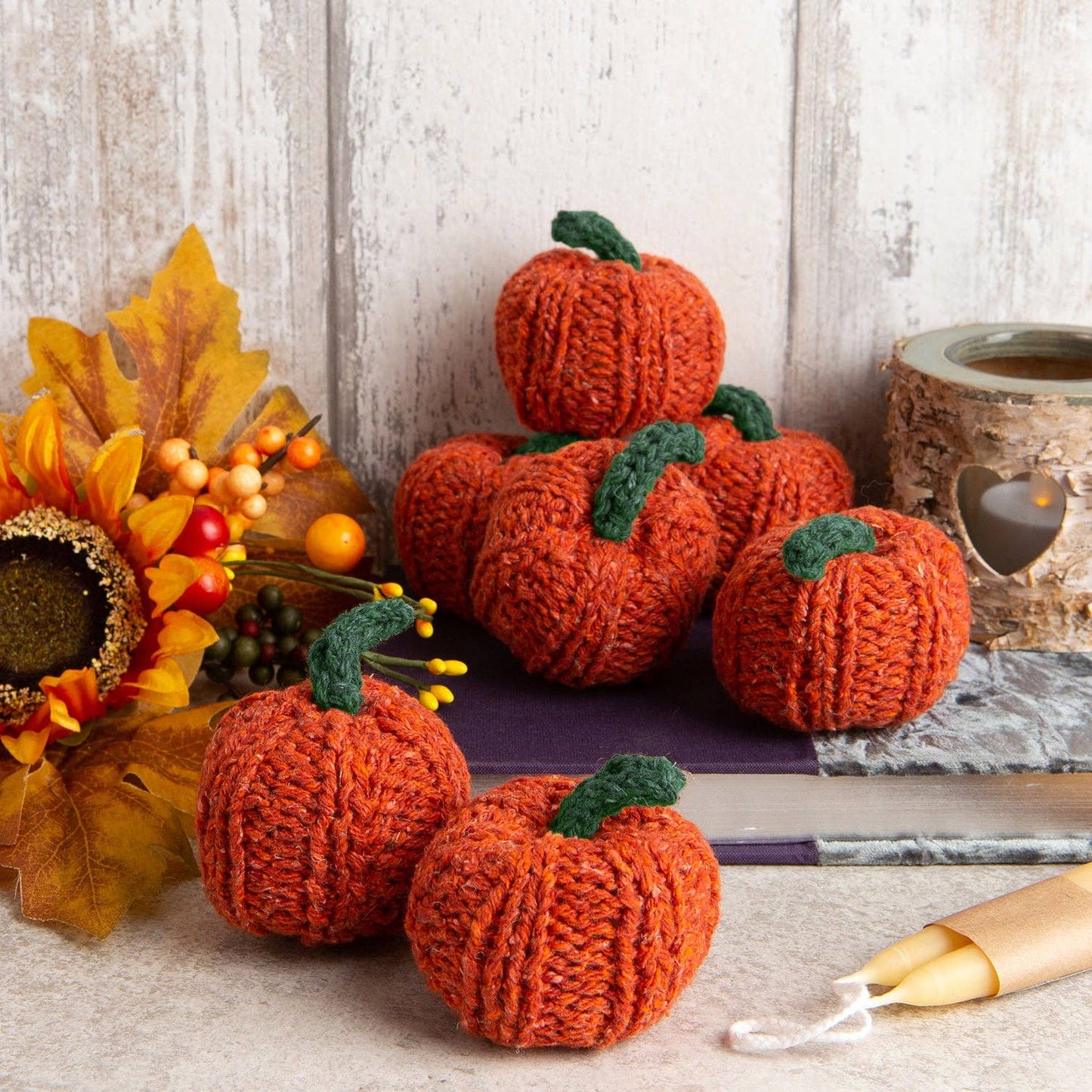 Knitting Kit: 7 Small Pumpkins