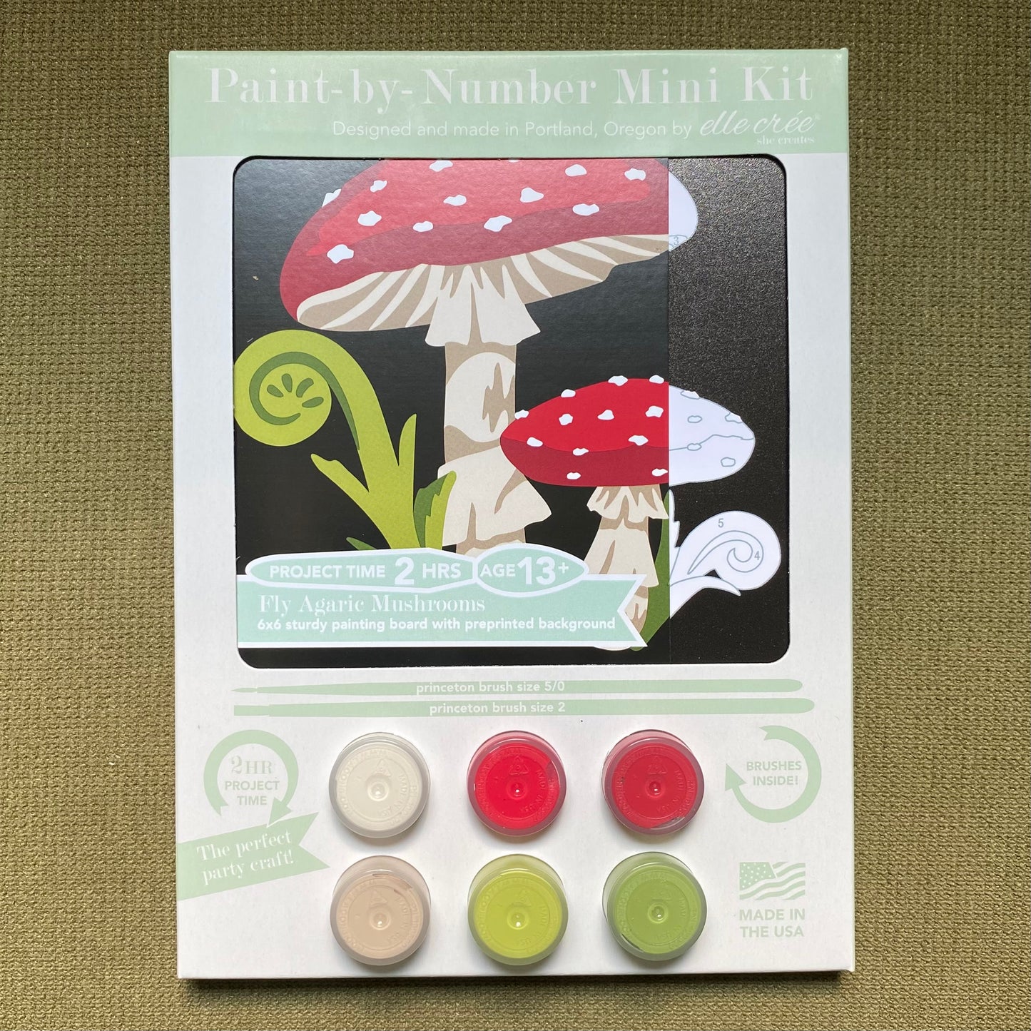 Paint-by-Number Kit: Red Toadstool Mushrooms