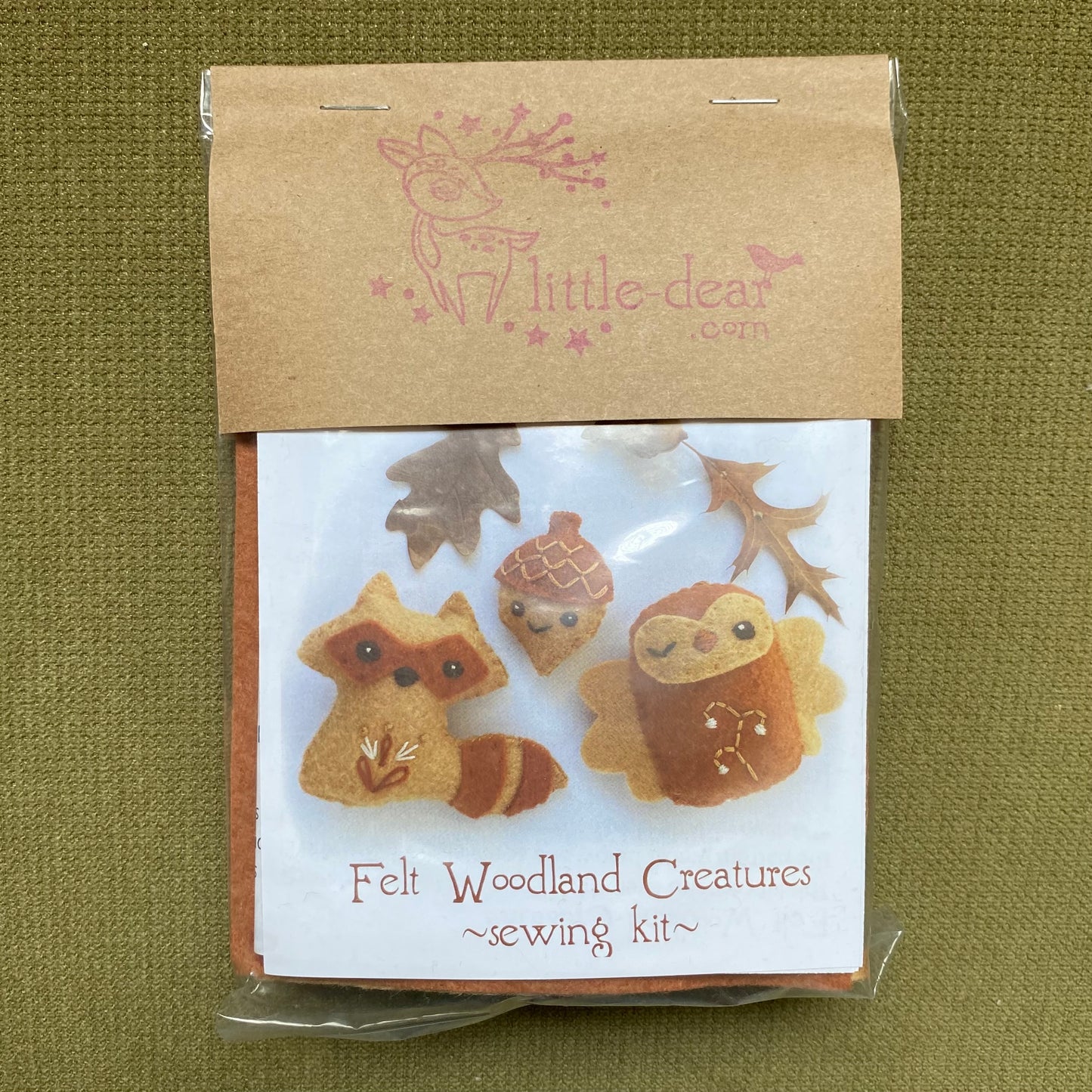 Felt Craft Kit: Mini Woodland Creatures- Raccoon, Acorn + Owl