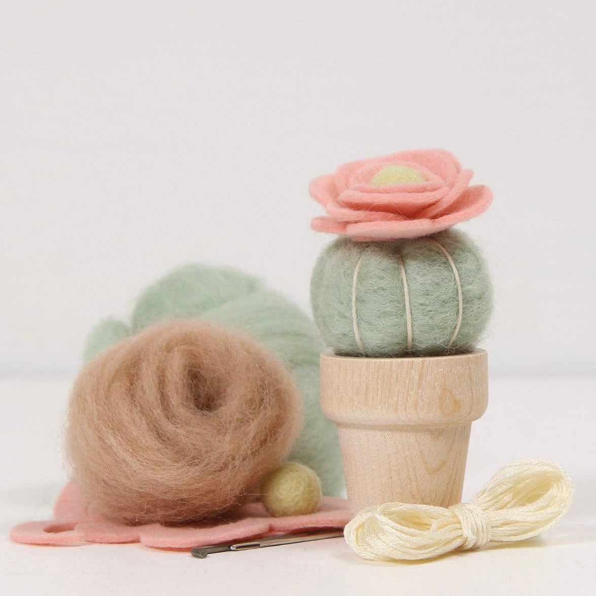 Needle Felting Kit:  Desert Rose Cactus