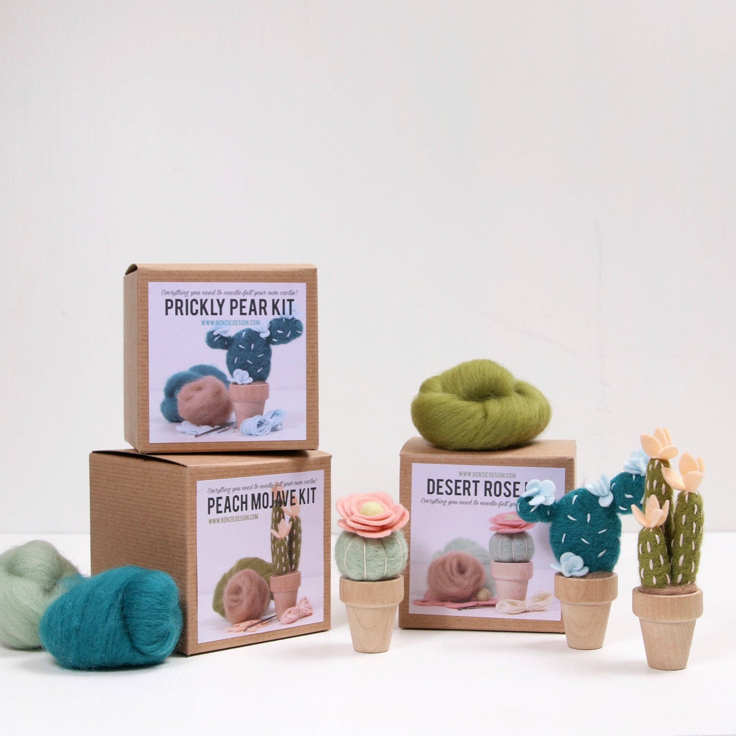 Needle Felting Kit:  Desert Rose Cactus