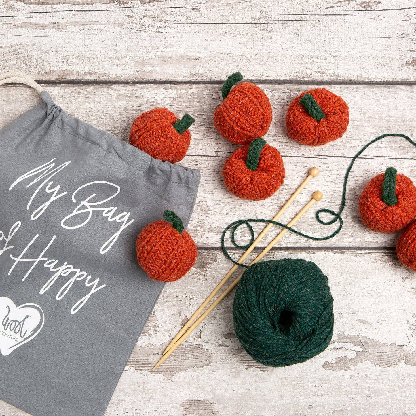 Knitting Kit: 7 Small Pumpkins