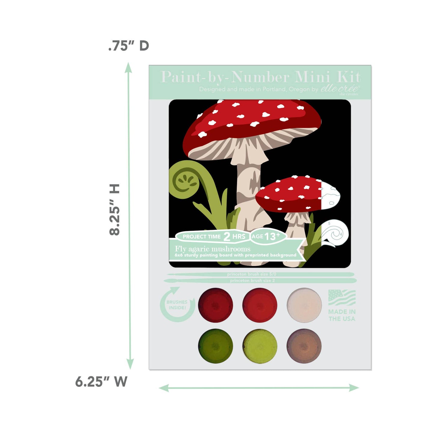 Paint-by-Number Kit: Red Toadstool Mushrooms