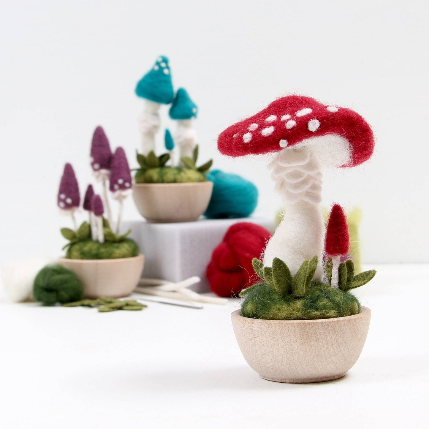 Needle Felting Kit: Red Mushroom